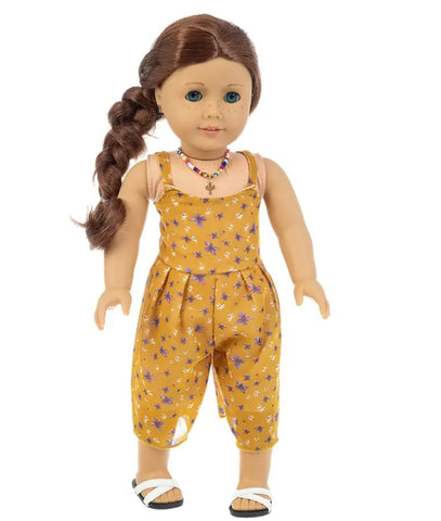 Mustard Colored One-Piece Summer Outfit Made to Fit Popular 18 Inch Dolls