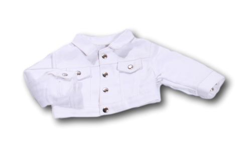 A Cute White Denim Jacket Made to Fit Popular 18 Inch Dolls