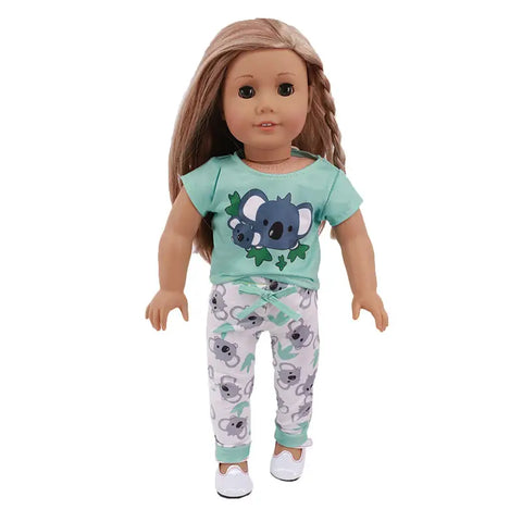 Koala Bear Outfit/Pajama Set Made to fit 18 inch Dolls