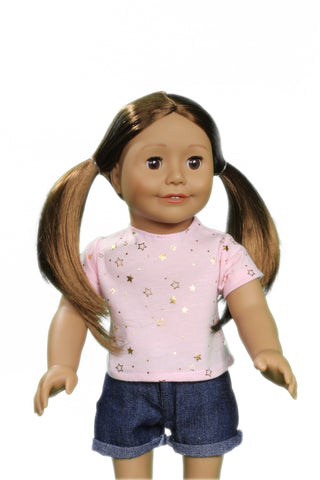 Pink Gold Star T-Shirt