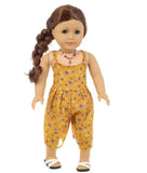 Mustard Colored One-Piece Summer Outfit Made to Fit Popular 18 Inch Dolls