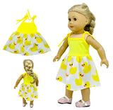 One-Piece Yellow Duck Outfit Made to Fit Popular 18 Inch Dolls