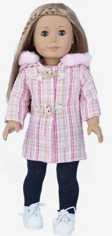 Two-Piece Winter Coat Set Made to fit Popular 18 Inch Dolls