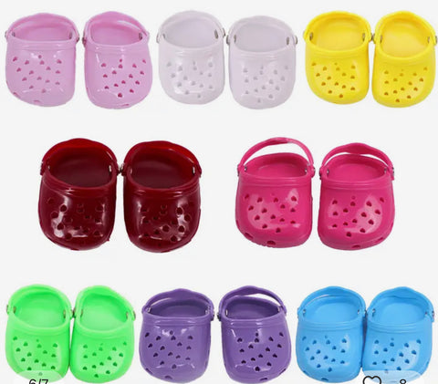 Cute Crocs With 8 Different Colors Made to Fit Popular 18 Inch Dolls