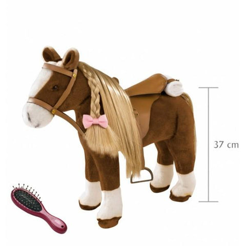 PLUSH COMBING HORSE WITH SADDLE, BRIDLE AND MANE/TAIL TO BRUSH AND STYLE FOR YOUR TREASURED DOLL