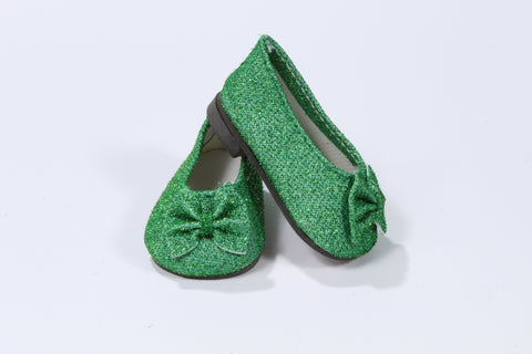 Pretty Irish Green Glitter Flats