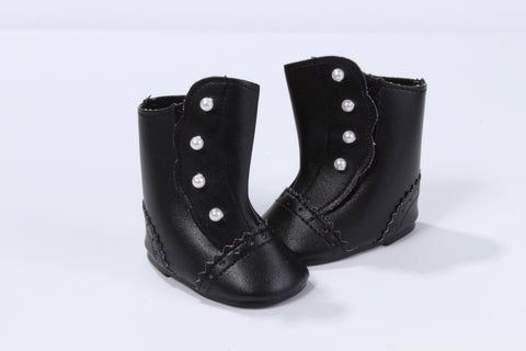 Black Victorian Buckle Boots