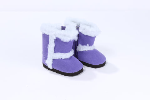 Purple Suede Boots with Sherpa Lining
