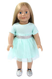 Misty Green Dress with Silver Sparkle Belt