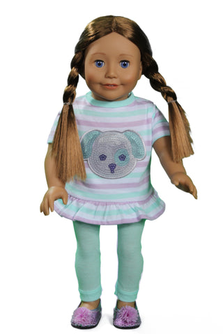 Sequin Puppy Two-Piece Outfit