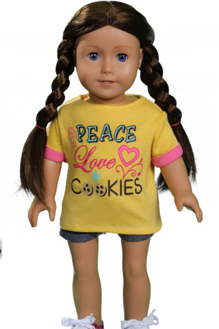 Peace, Love and Cookies Yellow Tee